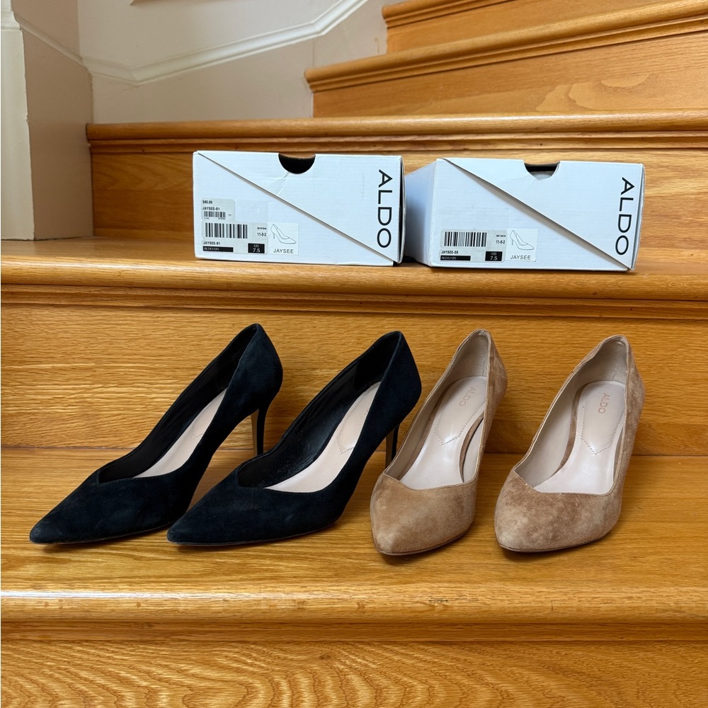 Aldo Black and Tan Heels Jaysee Heels